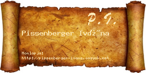 Pissenberger Ivána névjegykártya